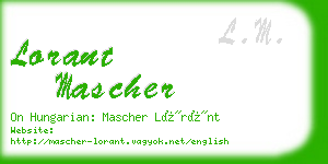 lorant mascher business card